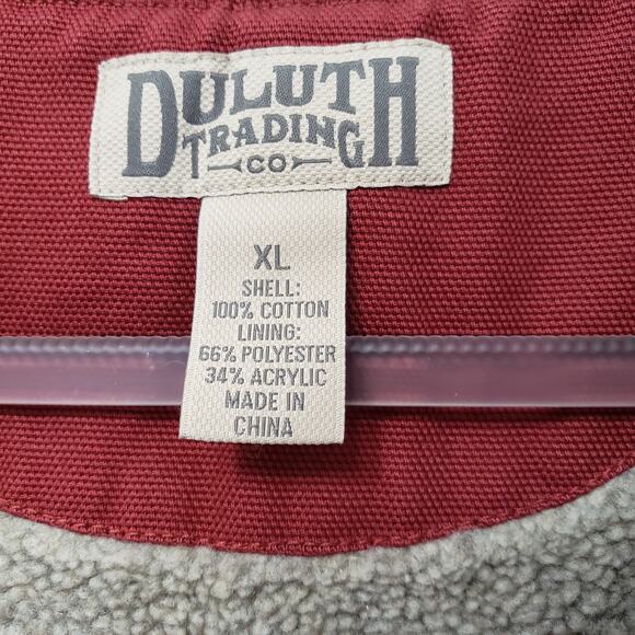 DULUTH Iron Range Fire Hose Vest Lined w/ Faux Shearling Red Men's Size XL - Picture 2 of 9